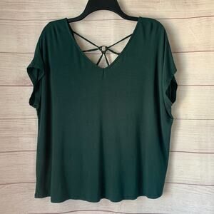 Papermoon Dark Green Blouse Ampton Back Detail Size XLP